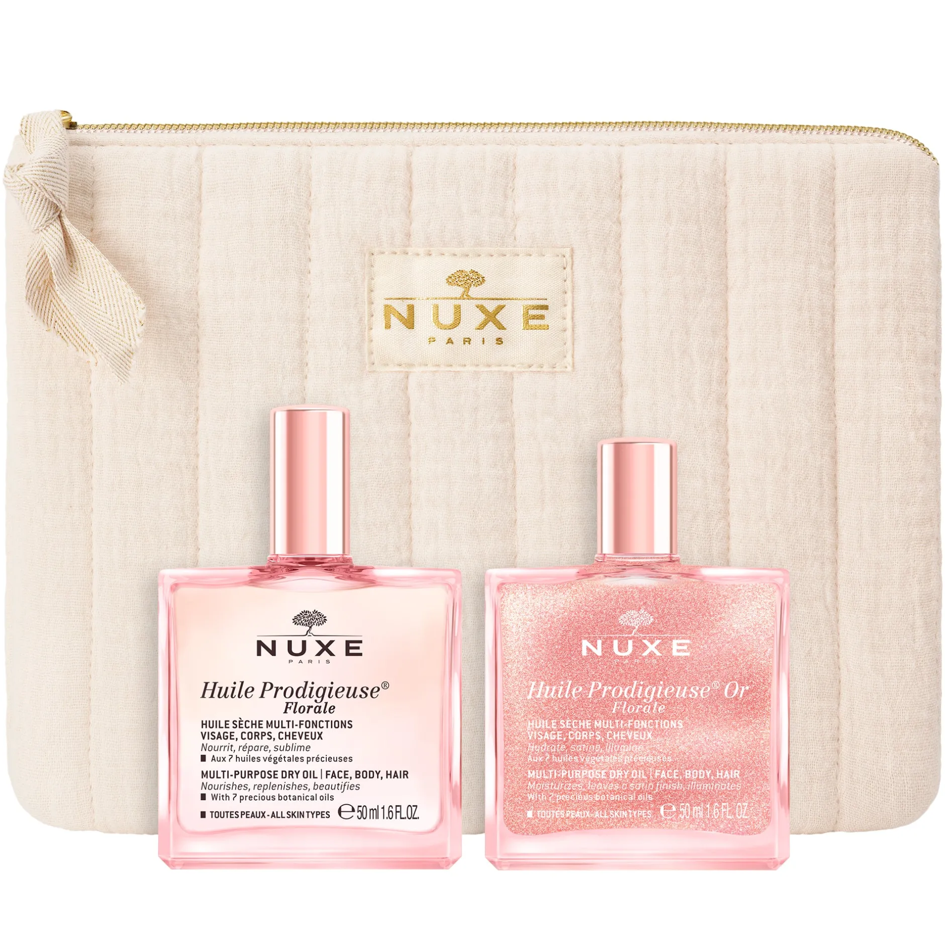 NUXE Haaröl | Körperöl*Duo Huile Prodigieuse® Florale und Or Florale - Trockenöl Gesicht, Körper, Haare