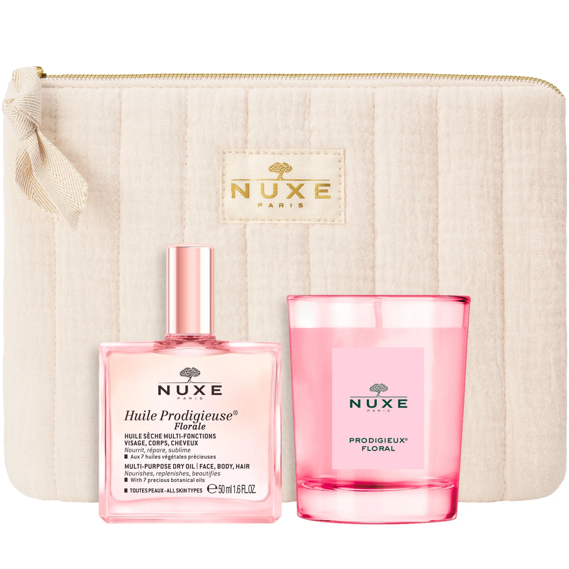 NUXE Zum Kleinen Preis | Haaröl*Huile Prodigieuse® Florale & seine Duftkerze - Trockenöl Gesicht, Körper, Haare